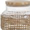 Банка с крышкой, JAR WITH LID CAP NATURAL D12XH10.5CM GLASS+CANE ,Cote Table ,Арт.: 37173