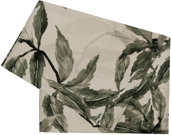 Дорожка на стол, TABLE RUNNE FEUILLES GREEN-GREY 160X50CM 100% хлопок ,Cote Table ,Арт.: 37278