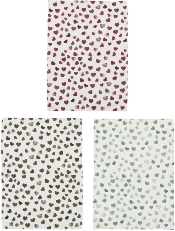 Кухонные полотенца X3 PTIT COEUR MULTCOLOR 50X70 100% хлопок ,Cote Table ,Арт.: 37284