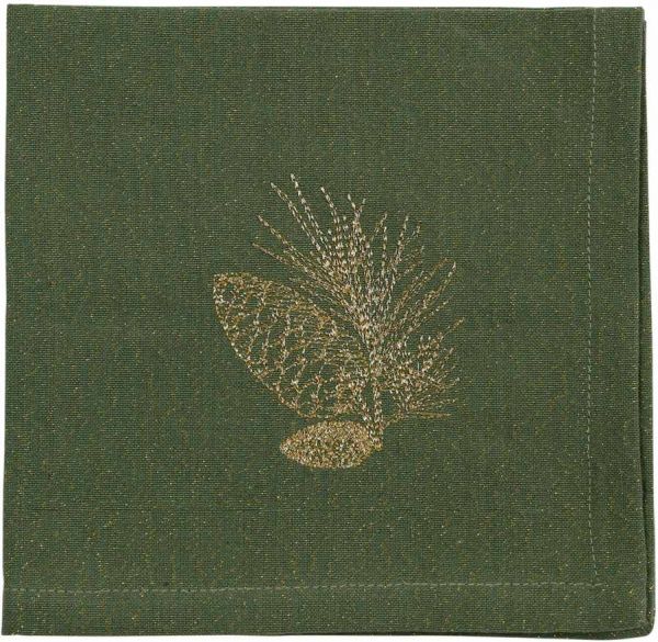 Салфетка, NAPKIN EPICEA DARK GREEN+GOLD 40X40 100% хлопок+ LUREX ,Cote Table ,Арт.: 37285
