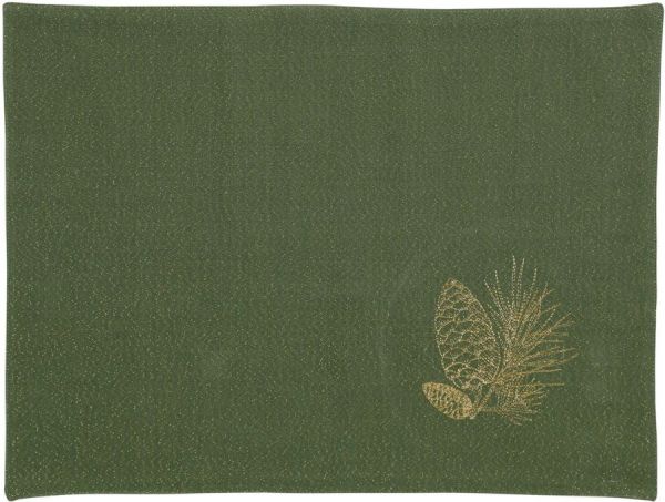 Салфетка подстановочная, PLACEMAT EPICEA DARK GREEN+GOLD 50X38 100% хлопок+LUREX ,Cote Table ,Арт.: 37286