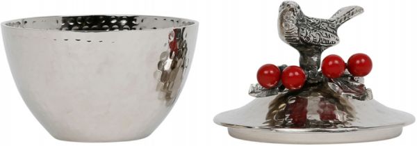 Конфетница металлическая с ягодами и птицейD18XH15CM  ,Cote Table ,Арт.: 37345