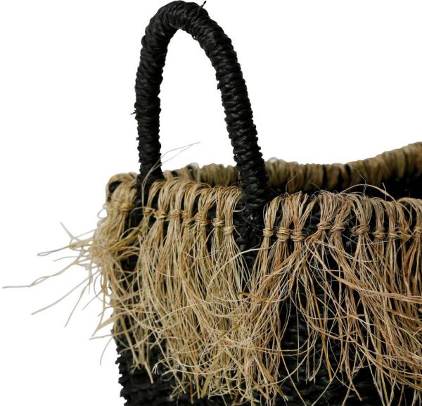 Набор корзин 3 шт.,  BIAK BLACK H40/H35/H30CM SEAGRASS+JUTE ,Cote Table ,Арт.: 37373