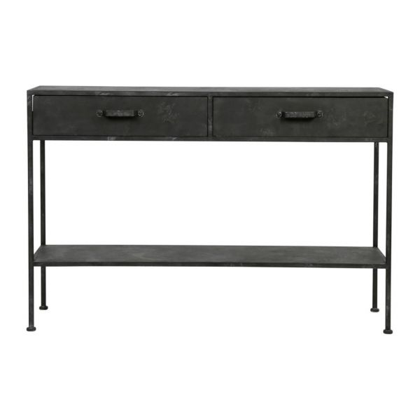 Консоль WITH 2 DRAWERS METAL BLACK 120X33XH80 IRON ,Cote Table ,Арт.: 37414