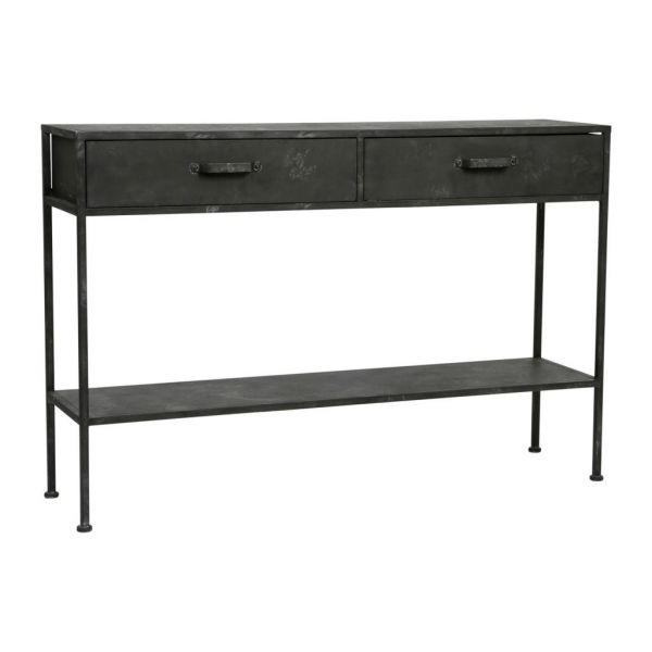 Консоль WITH 2 DRAWERS METAL BLACK 120X33XH80 IRON ,Cote Table ,Арт.: 37414