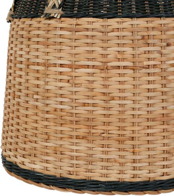 Корзина круглая SUMATRA BLACK+NATURAL D42XH45 RATTAN ,Cote Table ,Арт.: 37458