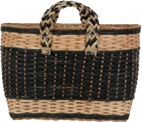 Корзина сумка SUMATRA BLACK+NATURAL 47X38XH38CM RATTAN ,Cote Table ,Арт.: 37459