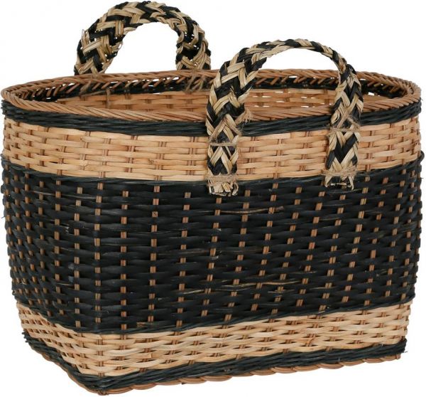 Корзина сумка SUMATRA BLACK+NATURAL 47X38XH38CM RATTAN ,Cote Table ,Арт.: 37459