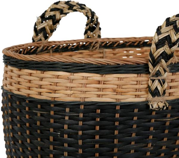 Корзина сумка SUMATRA BLACK+NATURAL 47X38XH38CM RATTAN ,Cote Table ,Арт.: 37459