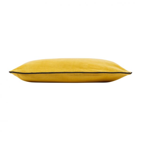 Подушка декоративная с кантом 50X30 см., желтая, Бархат, Cote Table