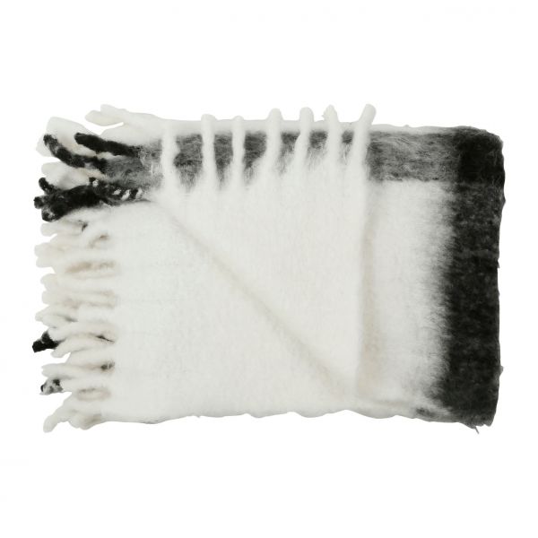 Плед OMBELIO белый-черный 170X130 см., шерсть, акрил Cote Table