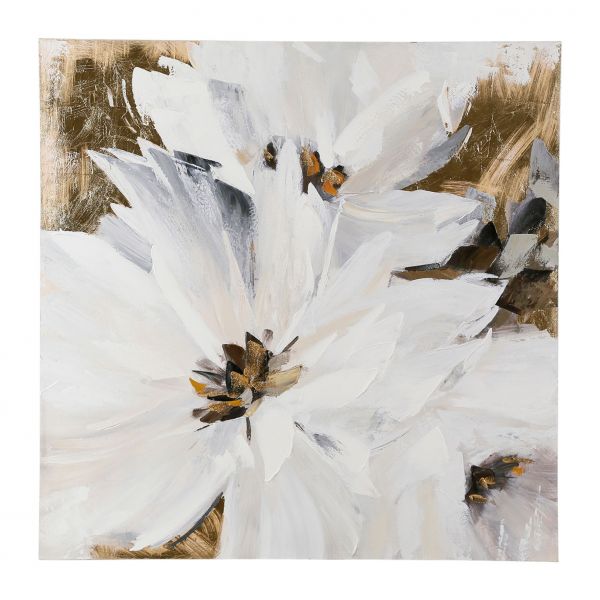 Картина FLEURS белый, золотой 100X100CM, Cote Table