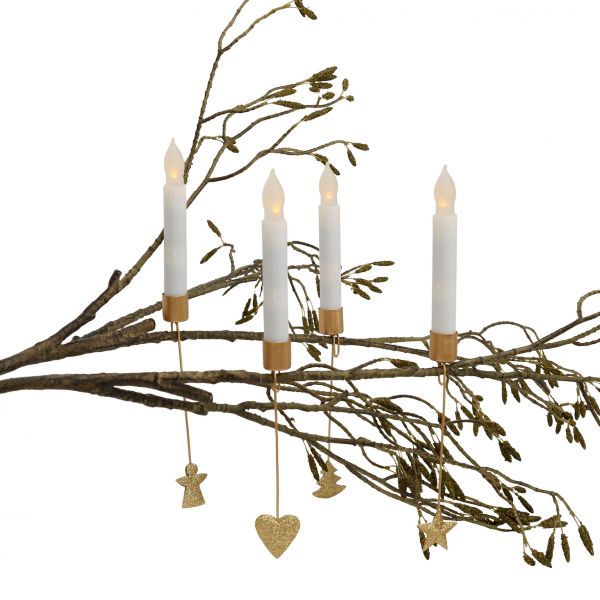 Набор из декоративных свечей с подсветкой LUMDAL белый, золотой H33, Cote Table
