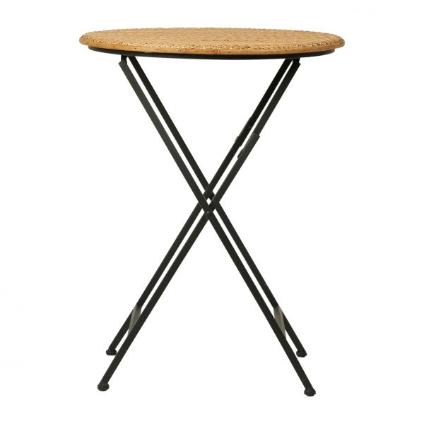 Столик GARDEN черный D48.5H63CM металл, ротанг, Cote Table