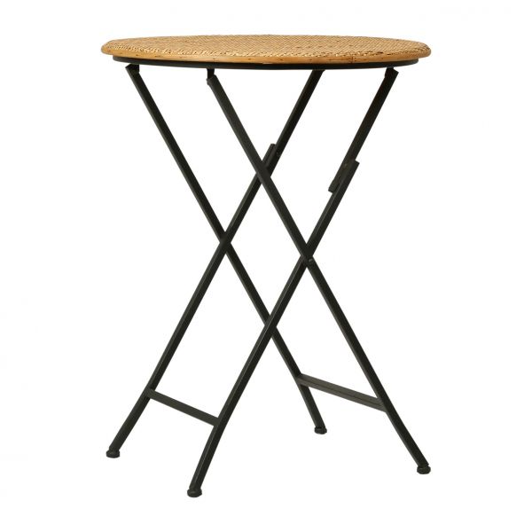 Столик GARDEN черный D48.5H63CM металл, ротанг, Cote Table