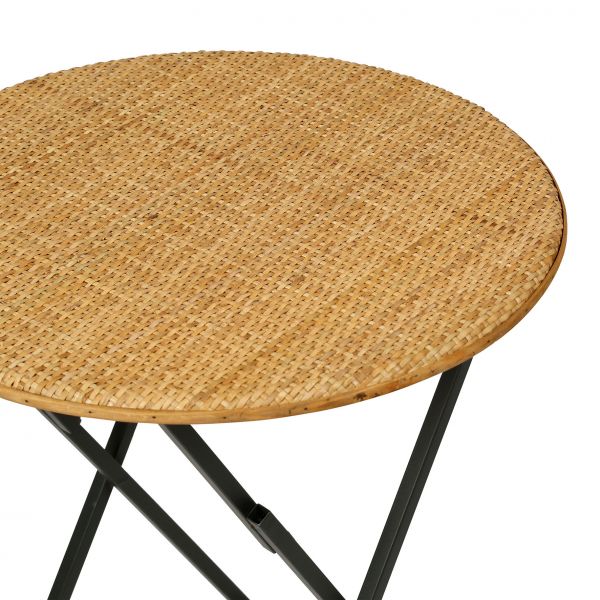 Столик GARDEN черный D48.5H63CM металл, ротанг, Cote Table