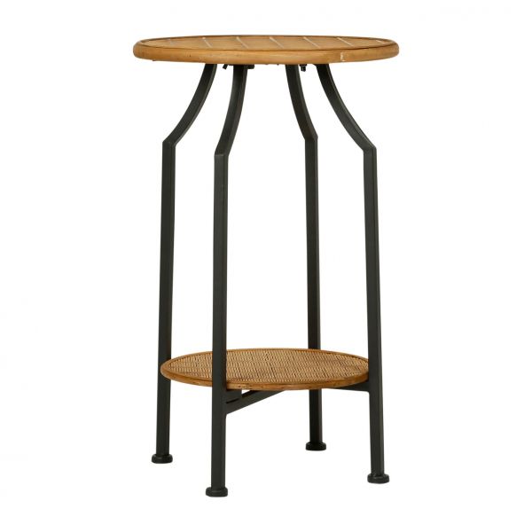 Столик GARDEN черный D38XH63CM металл, ротанг, Cote Table