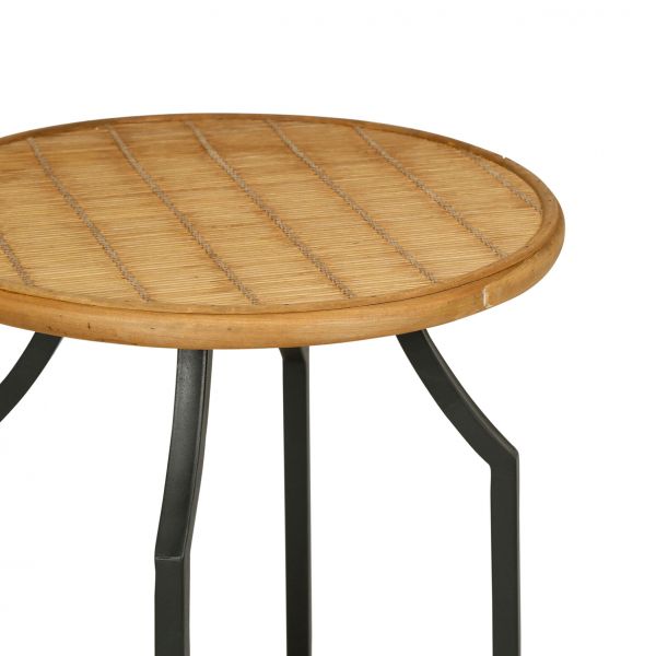 Столик GARDEN черный D38XH63CM металл, ротанг, Cote Table