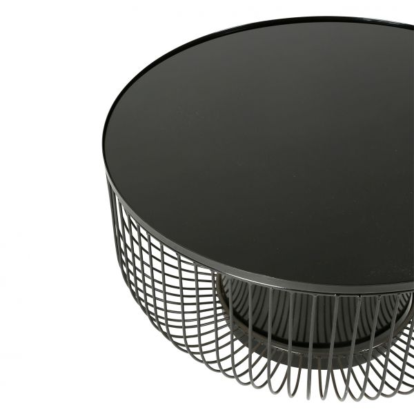 Кофейный столик LAB черный D75XH50CM сталь, стекло, Cote Table