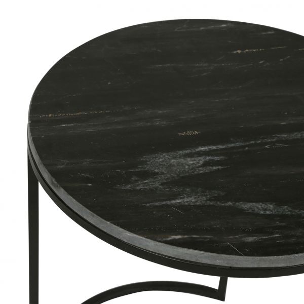 Набор из 2 столиков RETRO черный H60/56 мрамор, сталь, Cote Table