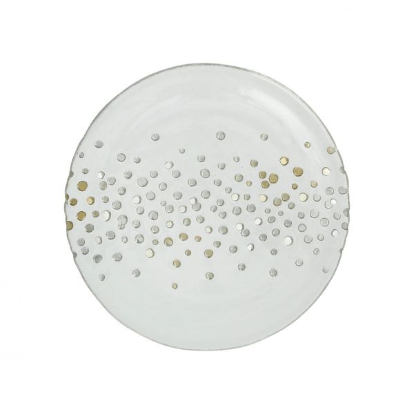 Десертная тарелка NEREA золотой, серебро D21CM стекло, Cote Table