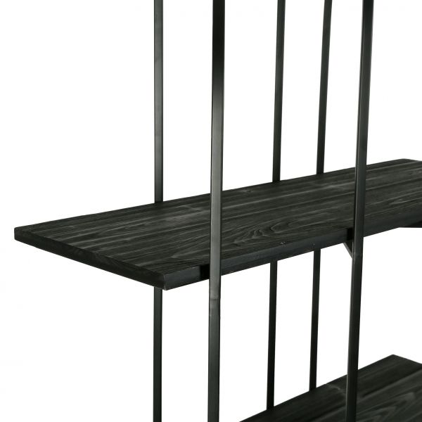 Стелажж 3 полки AUSTIN черный 110X39XH200 см., IRON+FIR, Cote Table