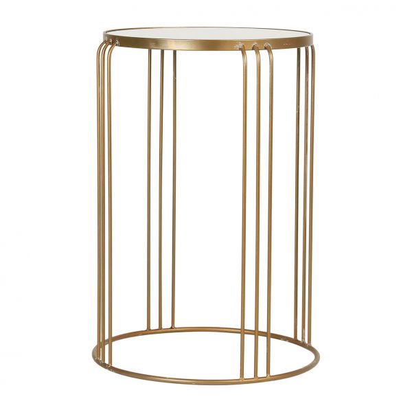 ПРИСОЕДИНИТЕЛЬНЫЙ СТОЛИК X2 ELUMINEA GOLD D43XH62+D38XH53CM ЖЕЛЕЗНЫЙ,  арт.: 39544 Cote Table