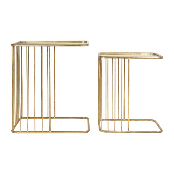 ПРИСТАВНОЙ СТОЛИК X2 ELUMINEA GOLD 60X43H70+50X36H61 ЖЕЛЕЗ,  арт.: 39551 Cote Table