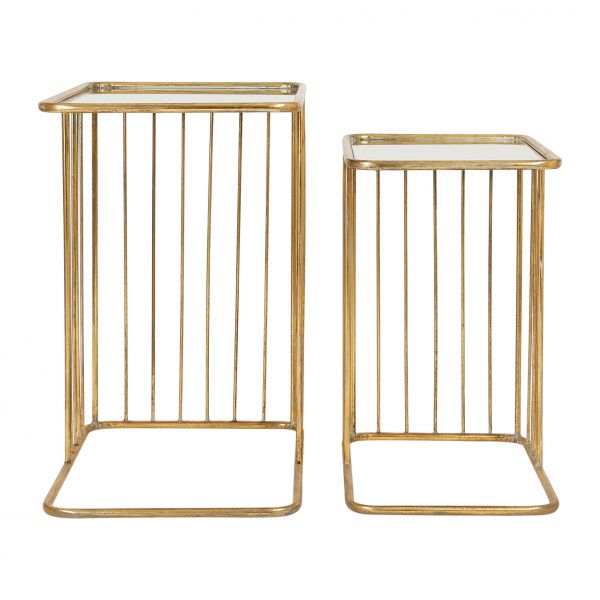 ПРИСТАВНОЙ СТОЛИК X2 ELUMINEA GOLD 60X43H70+50X36H61 ЖЕЛЕЗ,  арт.: 39551 Cote Table