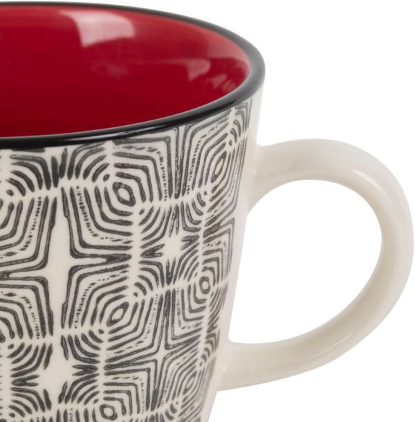 Чашка  2 шт CAFFES красный, черный  30CL-D9.5XH8 керамика