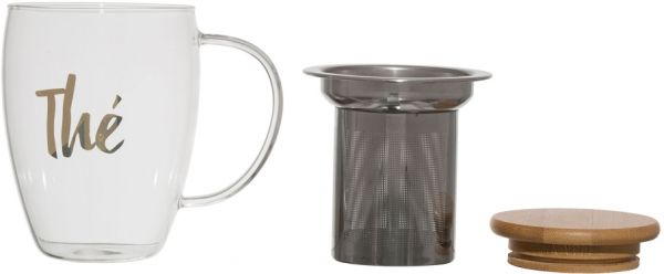 Чашка с ситечком COLORADA золотой 50CL стекло
