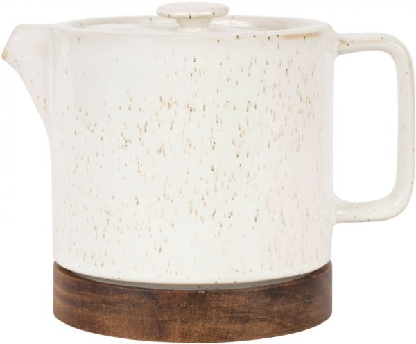 Чайник с ситечком NORDIKA белый 70L керамика, акация