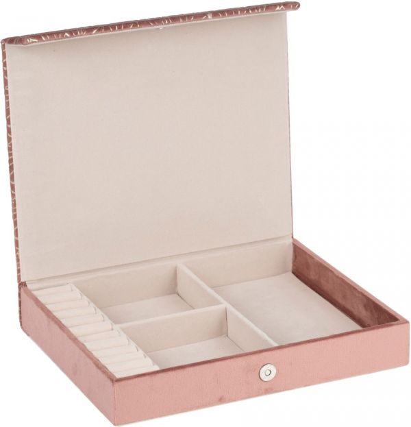 Коробка для украшений FLAUR-GOLD розовый 25X21XH4 вельвет