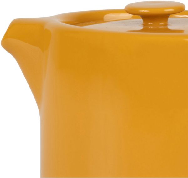 Чайник с ситечком NORDIKA горчичный 70CL керамика, акация