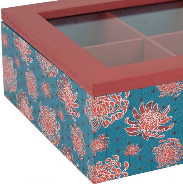 Коробка для чая VENT-ASIE красный 23X16H7 MDF+стекло