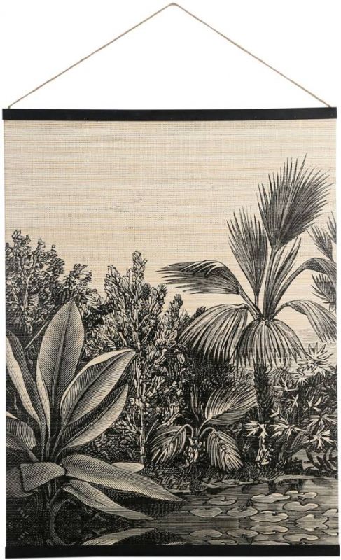 Настенный декор CHANVRE черный 98X75 бамбук, ткань