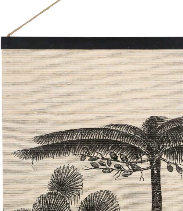 Настенный декор DRAGONNIER черный 98X75 бамбук, ткань