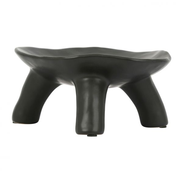 Поднос на ножках FACE черный 20.5X18.5XH10CM керамика, Cote Table