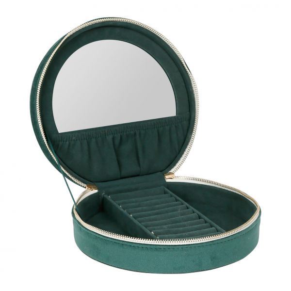 Круглая коробочка для ювелирных украшений GREENWASH изумрудный D21H8 вельвет, Cote Table