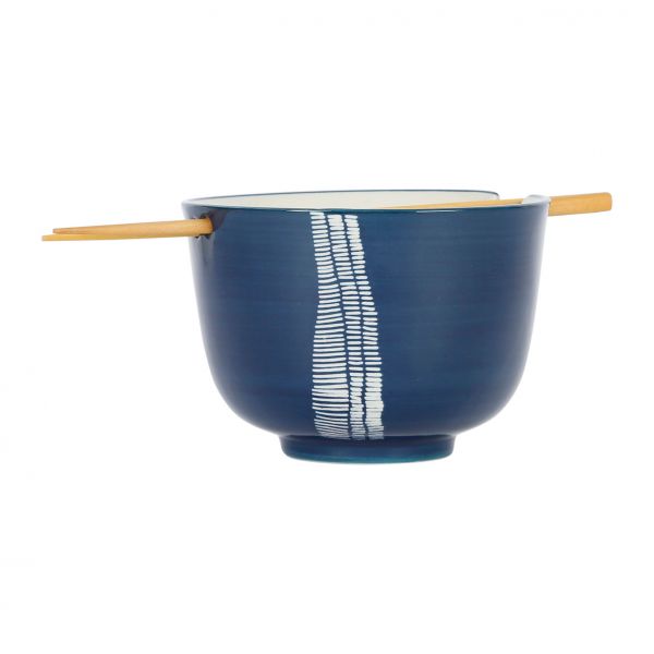 Чаша с китайскими палочками LIGNE синий, кремовый D13XH9 керамика, Cote Table