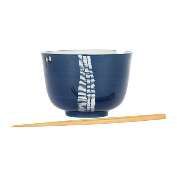 Чаша с китайскими палочками LIGNE синий, кремовый D13XH9 керамика, Cote Table