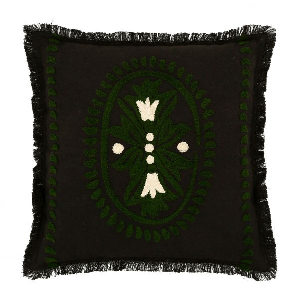 Декоративная подушка ROMANCE-V черный, зеленый 45X45CM хлопок, Cote Table