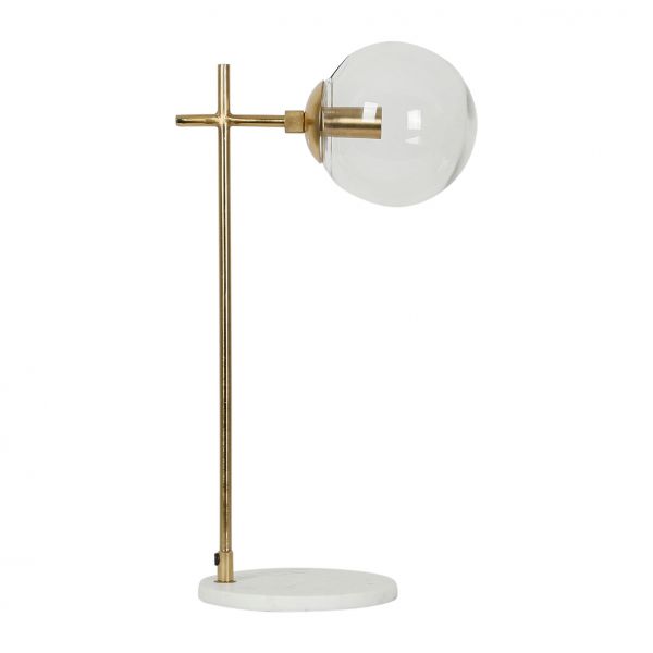 Лампа COURBA золотой, белый 25X19XH51 металл, стекло, мрамор, Cote Table