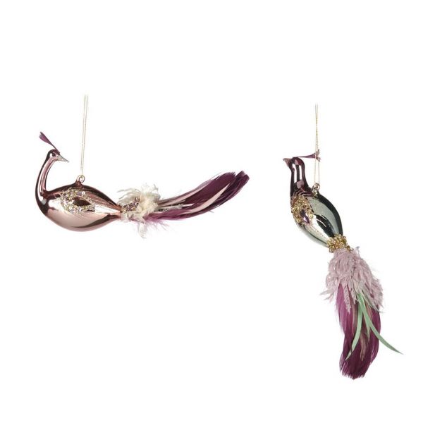 Птицы перья розовый золото 23 см в ассортименте (цена за шт) GOODWILL