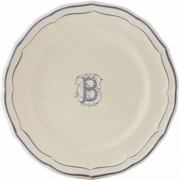 Тарелка для канапе / хлеба"B", FILET MANGANESE MONOGRAMME, Д 16,5 cm GIEN