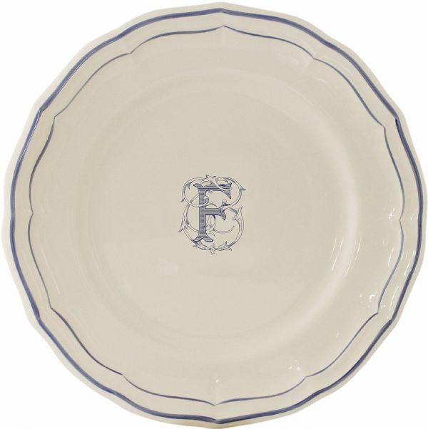 Тарелка обеденная "F", FILET MANGANESE MONOGRAMME, Д 26 cm GIEN