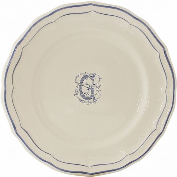 Тарелка обеденная "G", FILET MANGANESE MONOGRAMME, Д 26 cm GIEN