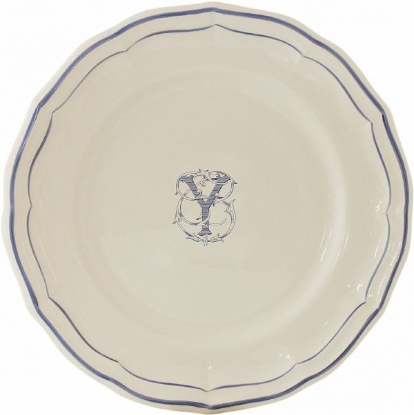 Тарелка для канапе / хлеба"Y", FILET MANGANESE MONOGRAMME, Д 16,5 cm GIEN